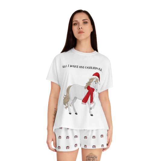 Christmas Horse Pajama Set for Women - Cozy Holiday Sleepwear