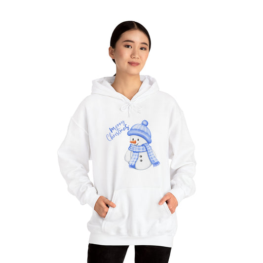 Merry Christmas Snowman Hoodie | Unisex Heavy Blend Hooded Sweatshirt