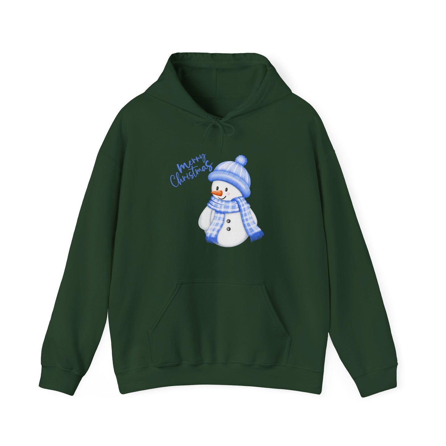 Merry Christmas Snowman Hoodie | Unisex Heavy Blend Hooded Sweatshirt