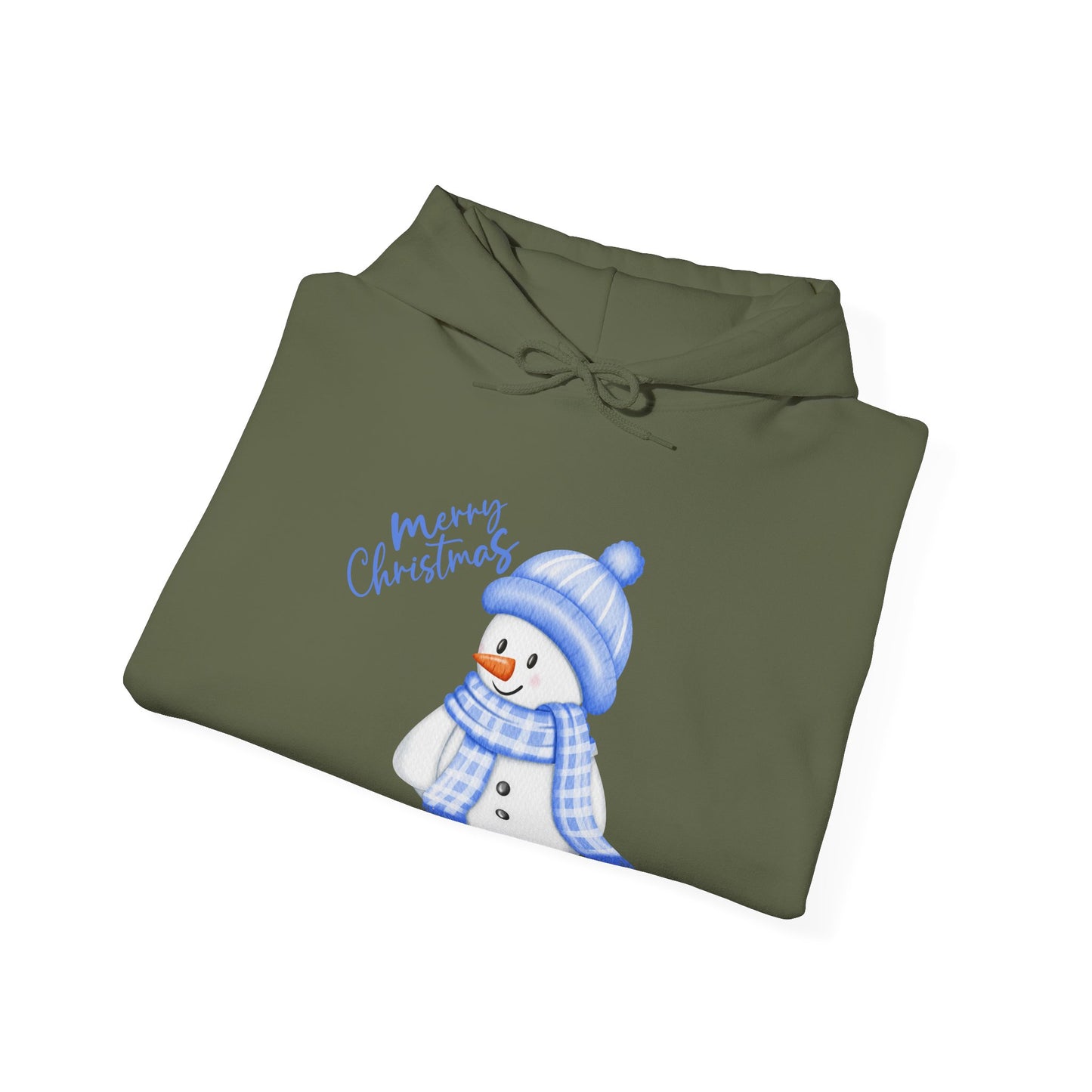 Merry Christmas Snowman Hoodie | Unisex Heavy Blend Hooded Sweatshirt